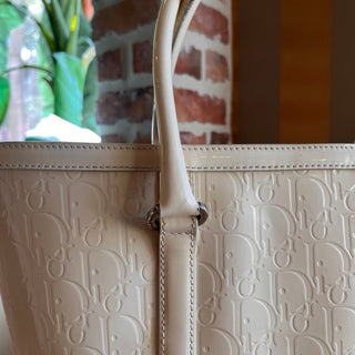 CHRISTIAN DIOR Dior Oblique Embossed Patent Leather Shopper Tote