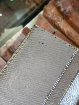 CHANEL Gray Coco Button Wallet