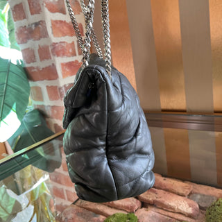 SAINT LAURENT Loulou Puffer Medium Storm Quilted Lambskin Monogram Chain Shoulder Bag