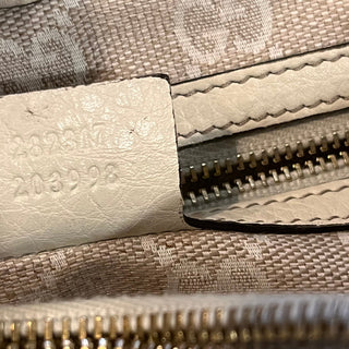 GUCCI Diana White Leather Bamboo Top Handle Tote