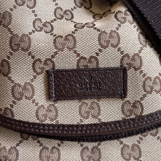 GUCCI Beige Brown GG Canvas Diaper Crossbody Bag