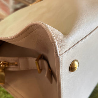 SAINT LAURENT Classic Y Cabas Medium Light Beige Calfskin Tote