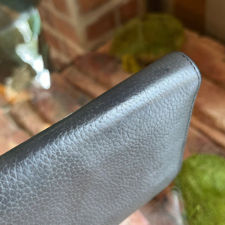CHRISTIAN LOUBOUTIN Zip Around Gray Leather Studded Long Wallet