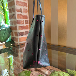 FENDI Roll Medium Vitello Perforated Leather Tote Bag