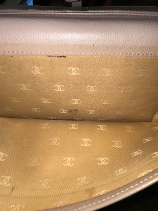 CHANEL Gray Coco Button Wallet