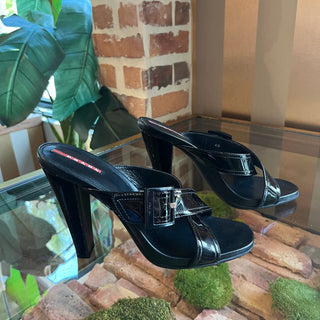 PRADA Black Patent Leather Heels 40