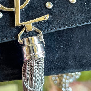 SAINT LAURENT Small Kate Suede Crystal Tassel Shoulder Bag