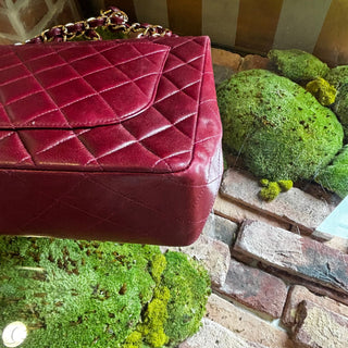 CHANEL Vintage Burgundy Jumbo Single Flap