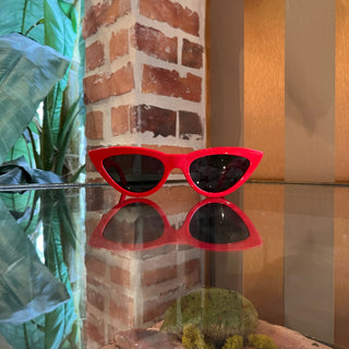 CELINE CL40019I 66N Red Acetate Cat Eye Sunglasses