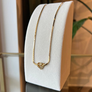 DIOR Vintage Crystal Heart Pendant Necklace
