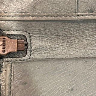 GUCCI Long Zip Organizer Blue Ostrich Interlocking G Wallet