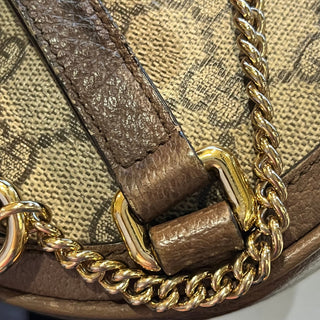 GUCCI Ophidia Round Mini GG Supreme Monogram Web Backpack