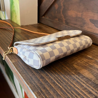 LOUIS VUITTON Favorite MM Damier Azur Canvas Crossbody Bag