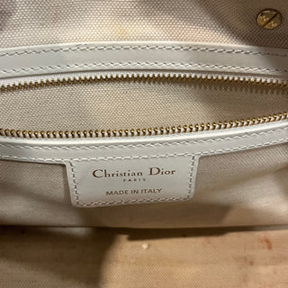 CHRISTIAN DIOR Dior Vibe Small White Calfskin Zip Satchel