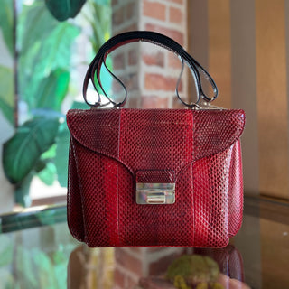 VALENTINO Top Handle Red Snakeskin Bag