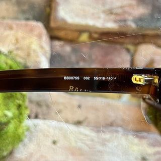 BALENCIAGA BB0075S Tortoise Brown Acetate Rectangle Sunglasses
