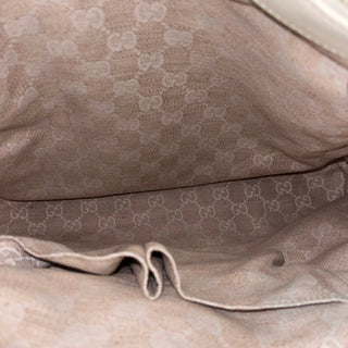 GUCCI Diana White Leather Bamboo Top Handle Tote