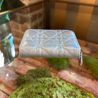 DIOR Silver Lady Dior Medium Wallet