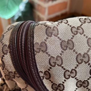GUCCI Beige Brown GG Canvas Diaper Crossbody Bag