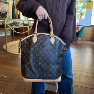 LOUIS VUITTON Lockit Vertical Brown Monogram Canvas Tote