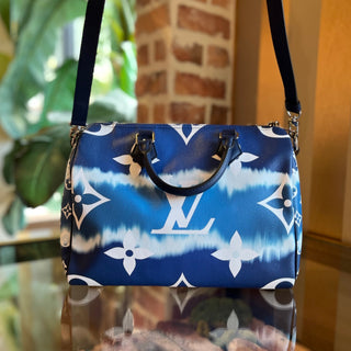 LOUIS VUITTON Speedy Bandouliere 30 Blue Escale Canvas Satchel Bag