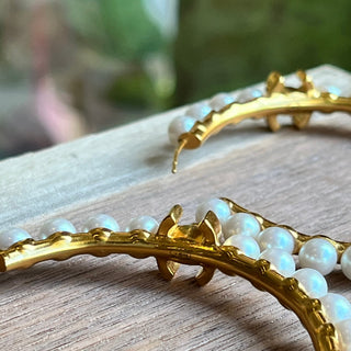 CHANEL Pearl CC More is More Small Hoop Earrings