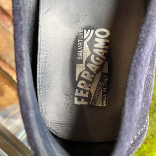 FERRAGAMO Gancini-Buckle Suede Loafers SZ11(12US)