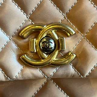 CHANEL Daily Walk Accordion Flap Aged Calfskin Shoulder Bag