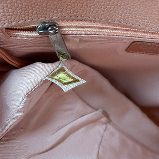 CHANEL Large Boy Bag Peach Quilted Matte Caviar Leather Shoulder Bag