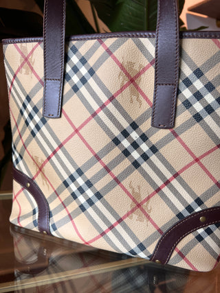 BURBERRY Haymarket Check Tote Bag