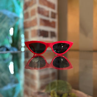 CELINE CL40019I 66N Red Acetate Cat Eye Sunglasses