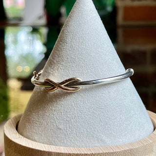 TIFFANY & CO. Infinity Double Cuff Bracelet Sterling Silver 18K Rose Gold