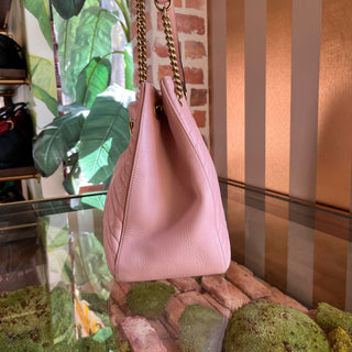 GUCCI GG Marmont Pink Matelassé Leather Chain Shoulder Bag