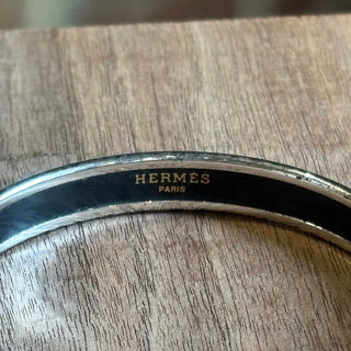 HERMES Narrow Enamel Dots and Squares Bangle