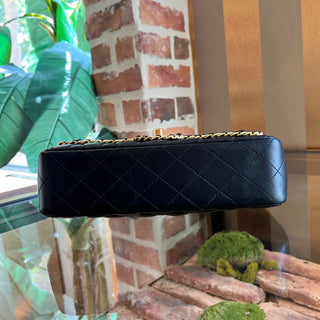 CHANEL Double Flap Classic Chained Lambskin Timeless Shoulder Bag