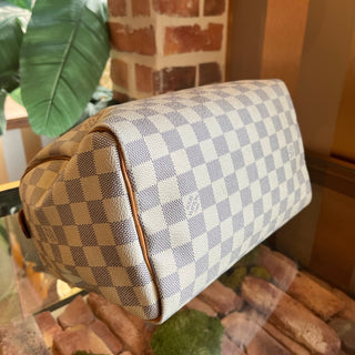 LOUIS VUITTON Speedy 25 Damier Azur Canvas Satchel
