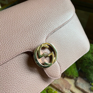 GUCCI Medium Interlocking G Dollar Calfskin Shoulder Bag