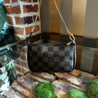 LOUIS VUITTON Damier Ebene Mini Pochette Accessories