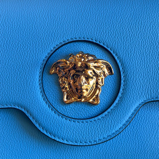 VERSACE La Medusa Small Leather Flap Shoulder Bag