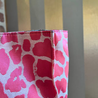 FENDI Shopper Pink Cheetah Print Canvas Tote