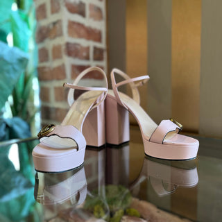 GUCCI Galassia Pink Marmont Calfskin Platform Heels SZ 40.5 (US 10.5)