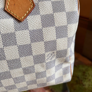 LOUIS VUITTON Speedy 25 Damier Azur Canvas Satchel