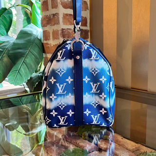 LOUIS VUITTON Speedy Bandouliere 30 Blue Escale Canvas Satchel Bag