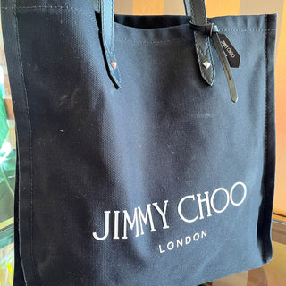 JIMMY CHOO Logo Canvas North South Tote Bag