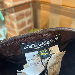 DOLCE & GABBANA Newsboy Hat Gray Velvet Hat SZ58