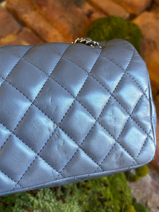CHANEL Gray Mini Rectangle Flap Bag