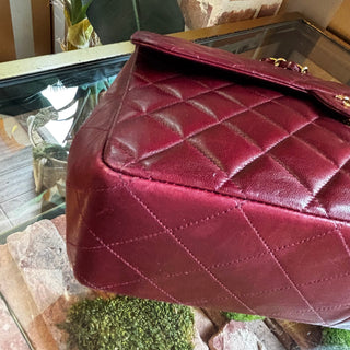 CHANEL Vintage Burgundy Jumbo Single Flap