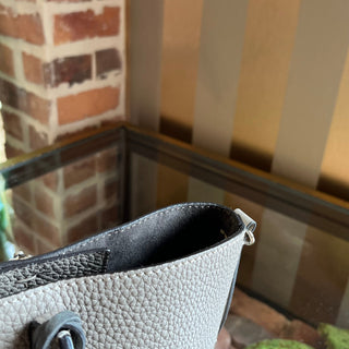 FENDI Selleria Gray Leather Tote Bag