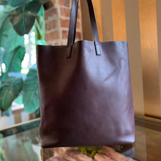 SAINT LAURENT Shopping Large Burgundy Leather Tote Bag ADI11212