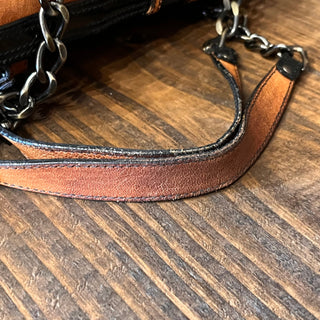 FENDI B Bag Osso Tan Nappa Patent Shoulder Bag